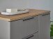 Badezimmer-Set >Denver< (3-tlg.) in grau matt / Evoke Eiche Dekor - 120x195x35 (BxHxT)