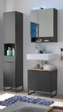 Badezimmer-Set >Denver< (3-tlg.) in schwarz matt /...