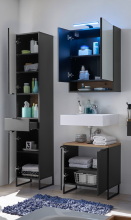 Badezimmer-Set >Denver< (3-tlg.) in schwarz matt /...
