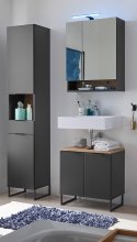 Badezimmer-Set >Denver< (3-tlg.) in schwarz matt /...
