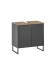Badezimmer-Set >Denver< (3-tlg.) in schwarz matt / Evoke Eiche Dekor - 120x195x35 (BxHxT)