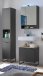 Badezimmer-Set >Denver< (3-tlg.) in schwarz matt / Evoke Eiche Dekor - 120x195x35 (BxHxT)