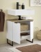 Badezimmer-Set >Denver< (3-tlg.) in weiß matt / Evoke Eiche Dekor - 120x195x35 (BxHxT)