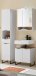 Badezimmer-Set >Denver< (3-tlg.) in weiß matt / Evoke Eiche Dekor - 120x195x35 (BxHxT)