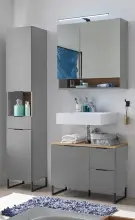 Badezimmer-Set >Denver< (3-tlg.) in grau matt /...