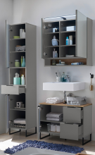 Badezimmer-Set >Denver< (3-tlg.) in grau matt /...