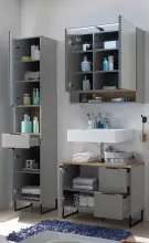 Badezimmer-Set >Denver< (3-tlg.) in grau matt /...