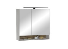 Badezimmer-Set >Denver< (3-tlg.) in grau matt / Evoke Eiche Dekor - 140x195x35 (BxHxT)