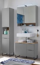 Badezimmer-Set >Denver< (3-tlg.) in grau matt /...