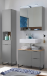 Badezimmer-Set >Denver< (3-tlg.) in grau matt / Evoke Eiche Dekor - 140x195x35 (BxHxT)