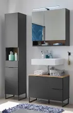 Badezimmer-Set >Denver< (3-tlg.) in schwarz matt /...