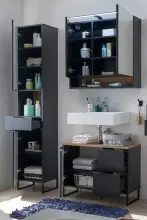 Badezimmer-Set >Denver< (3-tlg.) in schwarz matt /...