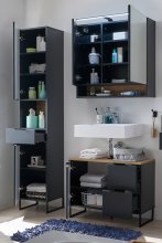Badezimmer-Set >Denver< (3-tlg.) in schwarz matt /...