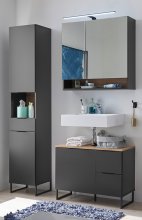 Badezimmer-Set >Denver< (3-tlg.) in schwarz matt /...