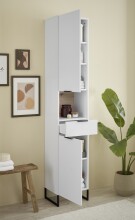 Badezimmer-Set >Denver< (3-tlg.) in weiß matt / Evoke Eiche Dekor - 140x195x35 (BxHxT)