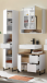 Badezimmer-Set >Denver< (3-tlg.) in weiß matt / Evoke Eiche Dekor - 140x195x35 (BxHxT)