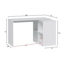 Regal-Schreibtisch >WS Armony< Eckschreibtisch, 4 Fächer, in Artik Weiß - 152x74x49 (BxHxT)