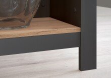 Kochinsel >Sugar< 4 Fächer, Anthrazit / Artisan Eiche Dekor - 124x90x75 (BxHxT)