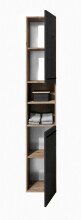 Badezimmer-Set >Vista< (5-tlg.) in Viking Oak / Schwarz - 170x190x31 (BxHxT)