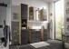 Badezimmer-Set >Vista< (5-tlg.) in Viking Oak / Schwarz - 170x190x31 (BxHxT)