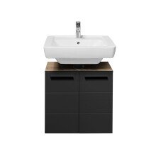 Badezimmer-Set >Vista< (4-tlg.) in Viking Oak / Schwarz - 170x190x31 (BxHxT)