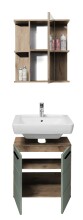 Badezimmer-Set >Vista< (2-tlg.) in Viking Oak / Schilfgrün - 60x190x31 (BxHxT)