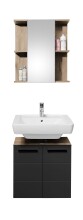 Badezimmer-Set >Vista< (2-tlg.) in Viking Oak / Schwarz - 60x190x31 (BxHxT)