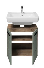 Badezimmer-Set >Vista< (2-tlg.) in Viking Oak / Schilfgrün - 65x190x31 (BxHxT)