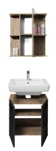 Badezimmer-Set >Vista< (3-tlg.) in Viking Oak / Schwarz - 115x190x31 (BxHxT)