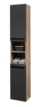 Badezimmer-Set >Vista< (3-tlg.) in Viking Oak / Schwarz - 115x190x31 (BxHxT)