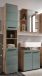 Badezimmer-Set >Vista< (3-tlg.) in Viking Oak / Schilfgrün - 115x190x31 (BxHxT)