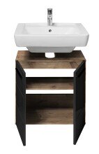 Badezimmer-Set >Vista< (3-tlg.) in Viking Oak / Schwarz - 120x190x31 (BxHxT)