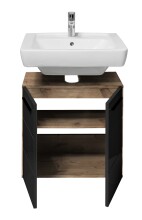 Badezimmer-Set >Vista< (4-tlg.) in Viking Oak / Schwarz  - 115x190x31 (BxHxT)