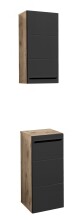 Badezimmer-Set >Vista< (4-tlg.) in Viking Oak / Schwarz  - 115x190x31 (BxHxT)