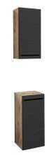 Badezimmer-Set >Vista< (4-tlg.) in Viking Oak / Schwarz  - 115x190x31 (BxHxT)