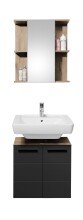 Badezimmer-Set >Vista< (4-tlg.) in Viking Oak / Schwarz  - 115x190x31 (BxHxT)
