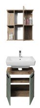 Badezimmer-Set >Vista< (4-tlg.) in Viking Oak / Schilfgrün - 115x190x31 (BxHxT)