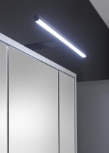 Badezimmerspiegelschrank >Tunis< LED, 3 Türen, grau matt / sonoma eiche - 65x65x16 (BxHxT)