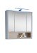 Badezimmerspiegelschrank >Tunis< LED, 3 Türen, grau matt / sonoma eiche - 65x65x16 (BxHxT)