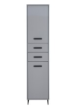 Hochschrank >Tunis< 2 Türen, 2 Schübe, grau matt / sonoma eiche - 42x185x38cm (BxHxT)