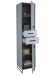 Hochschrank >Tunis< 2 Türen, 2 Schübe, grau matt / sonoma eiche - 42x185x38cm (BxHxT)