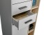 Hochschrank >Tunis< 2 Türen, 2 Schübe, grau matt / sonoma eiche - 65x185x38cm (BxHxT)