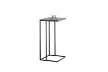 Beistelltisch >FARGO< in grau / schwarz, Metall / Glas - 40x70x35cm (BxHxT)