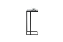 Beistelltisch >FARGO< in grau / schwarz, Metall / Glas - 40x70x35cm (BxHxT)