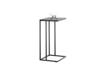 Beistelltisch >FARGO< in grau / schwarz, Metall / Glas - 40x70x35cm (BxHxT)