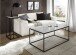 Beistelltisch >FARGO< in grau / schwarz, Metall / Glas - 40x70x35cm (BxHxT)