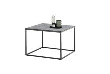 Couchtisch >FARGO< in grau / schwarz, Metall / Glas - 60x45x60cm (BxHxT)