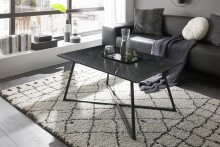 Couchtisch >MONTEVIDEO< in grau/ schwarz, Metall/ Marmor - 95x44x60cm (BxHxT)