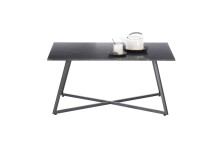 Couchtisch >MONTEVIDEO< in grau/ schwarz, Metall/ Marmor - 95x44x60cm (BxHxT)