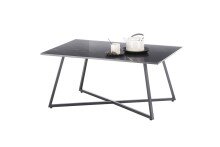 Couchtisch >MONTEVIDEO< in grau/ schwarz, Metall/ Marmor - 95x44x60cm (BxHxT)